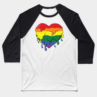 Melting rainbow heart Baseball T-Shirt